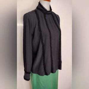 SILK LACE RETRO LUXURY BLOUSE NWOT